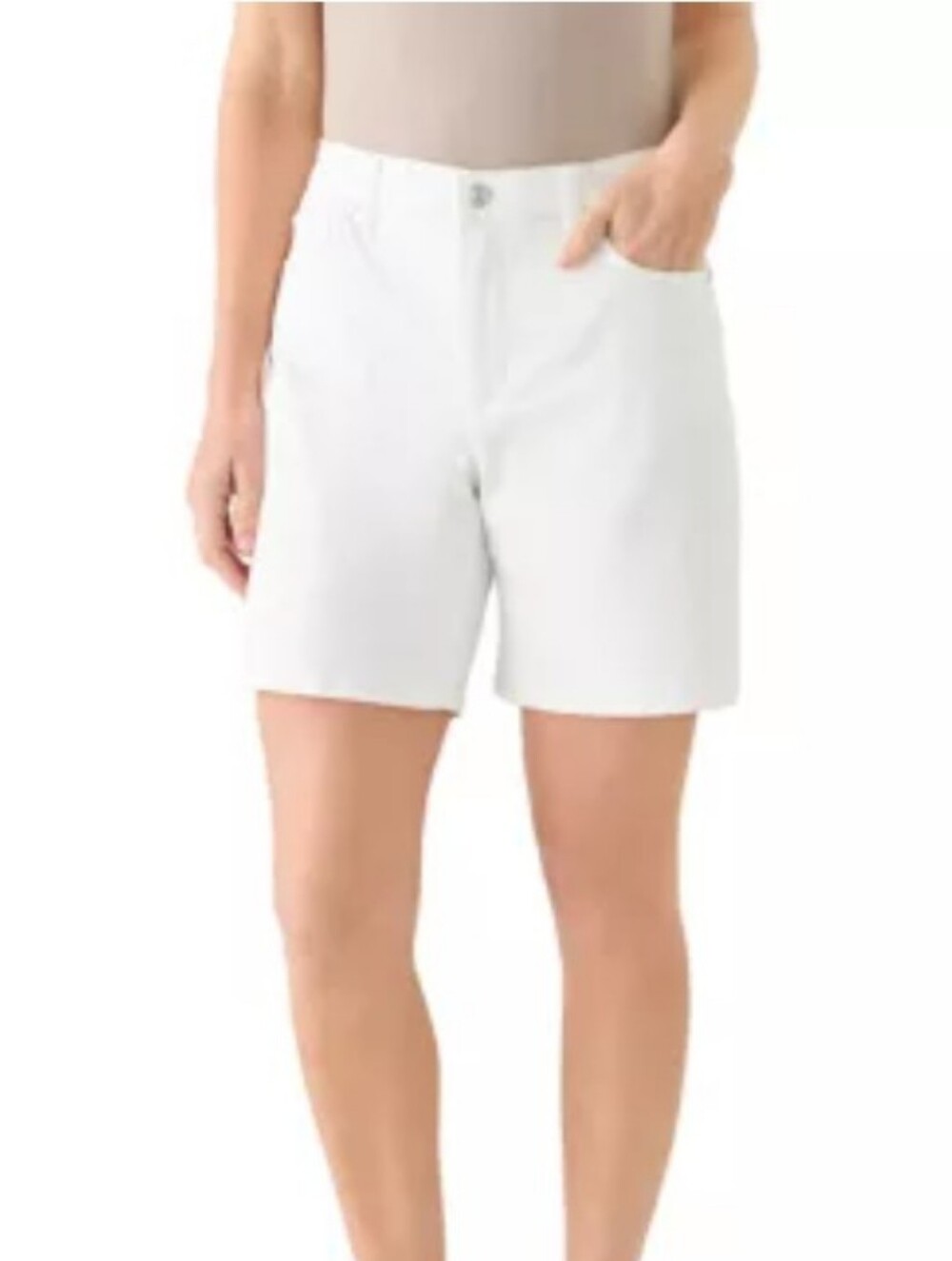 Kim Rogers White Bermuda Shorts - Clean Tailored Look